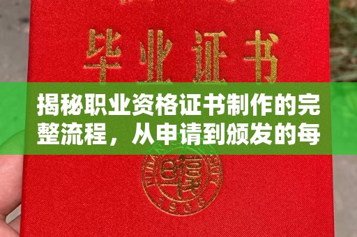 曲麻莱揭秘职业资格证书制作的完整流程，从申请到颁发的每一步